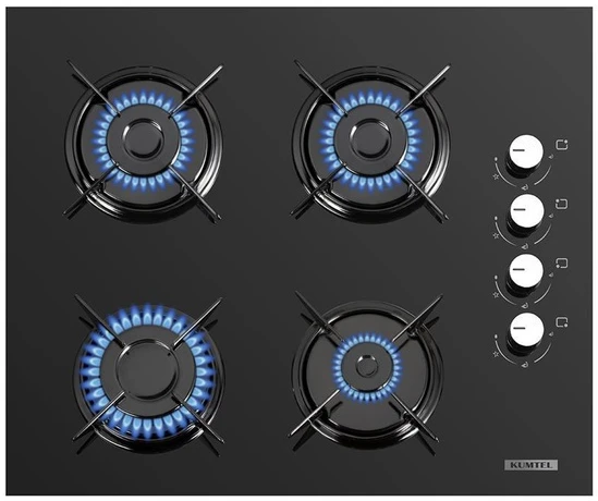 Варочная панель газовая Kumtel KO-40TAHDF BLACK GLASS